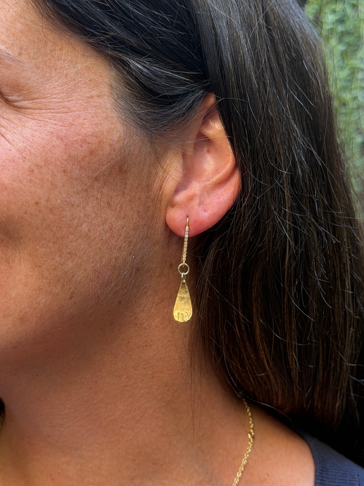 Little Raw Diamond Rain Drop Earrings