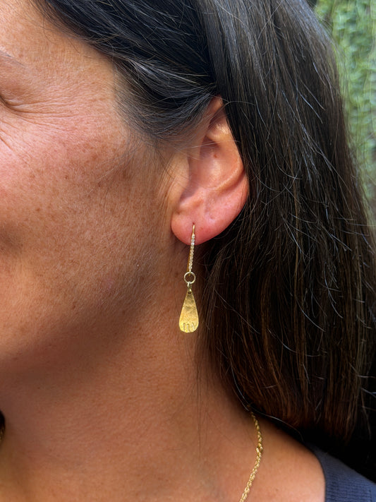 Little Raw Diamond Rain Drop Earrings
