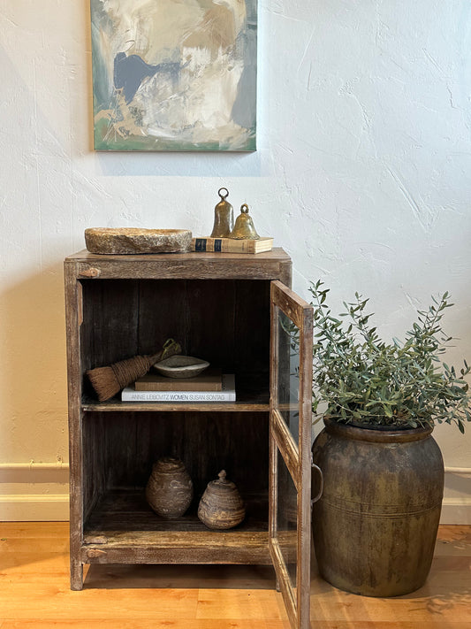 Small Wood & Glass Cabinet