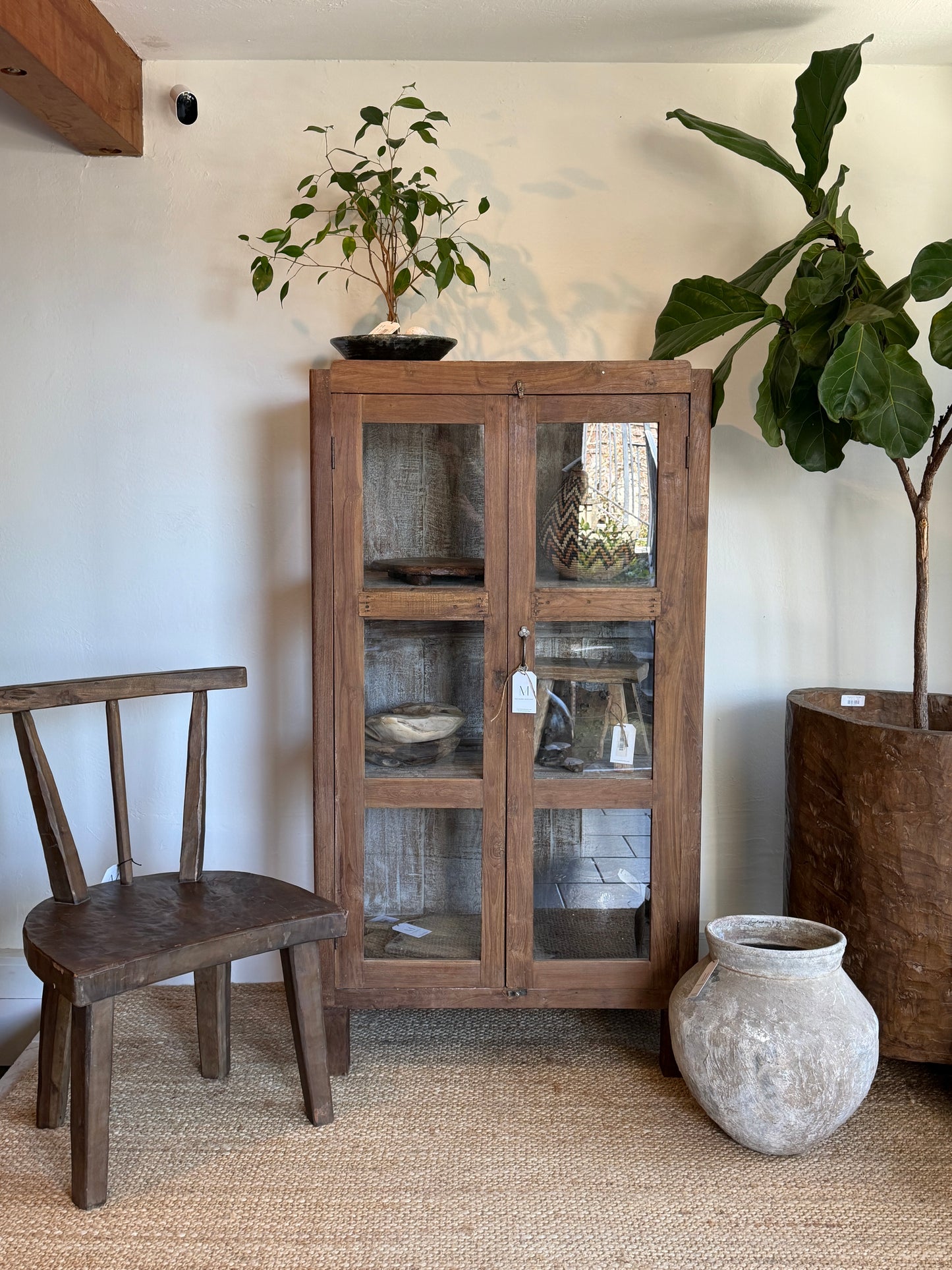 Wood and Glass Teak Cabinet II