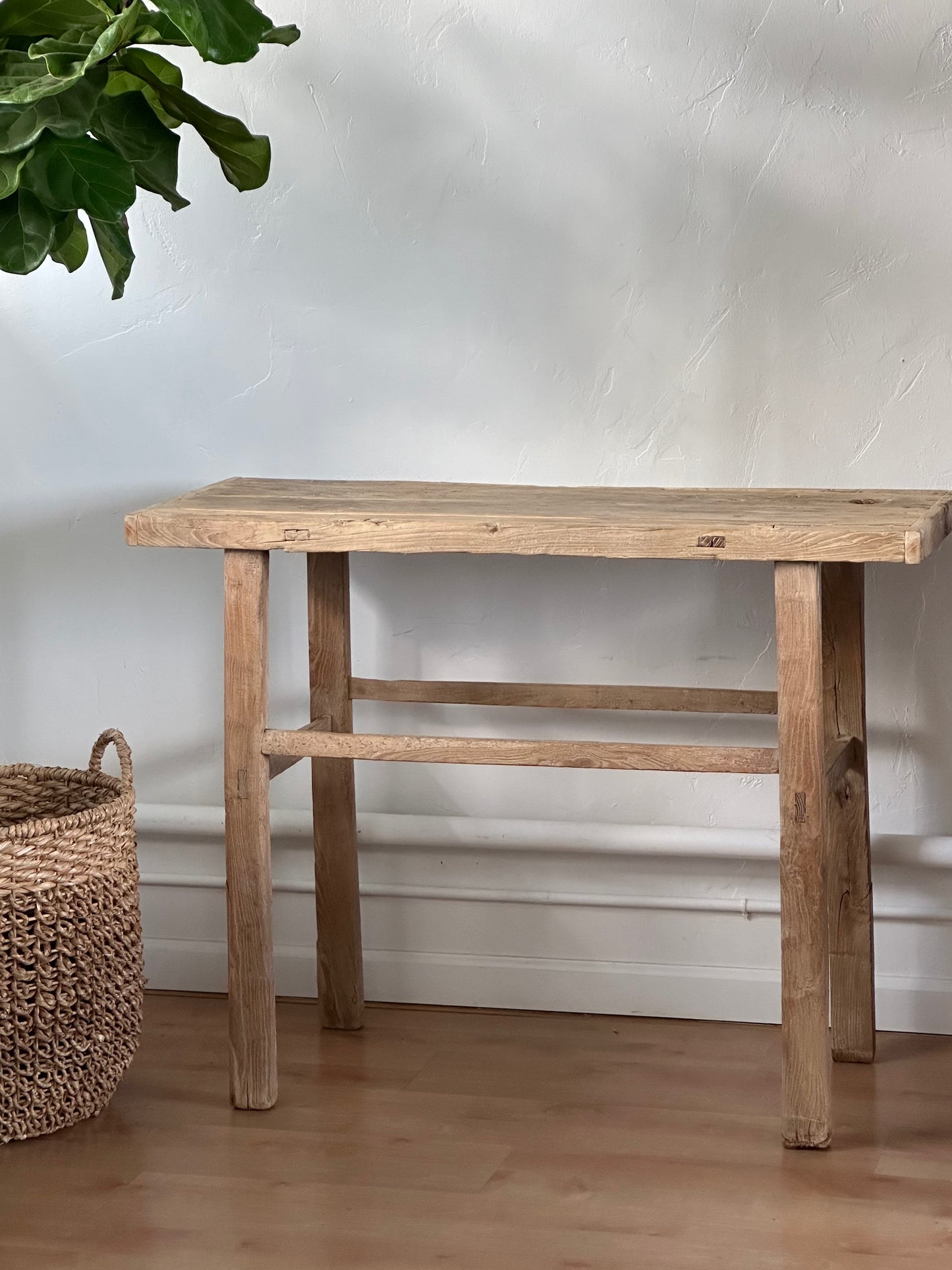 Reclaimed Elm Wood Console Table