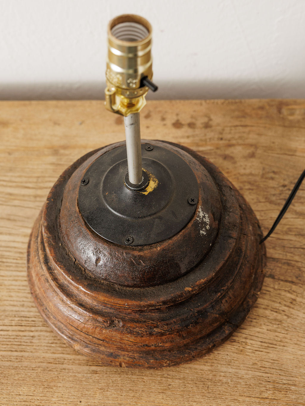 Wooden Pedestal Lamp