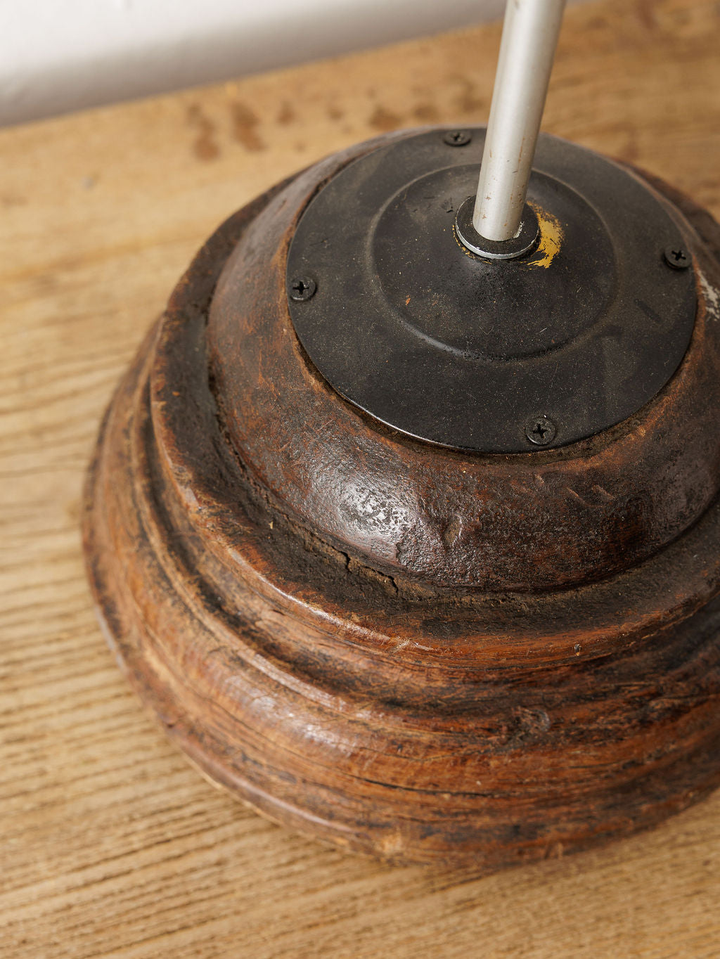 Wooden Pedestal Lamp