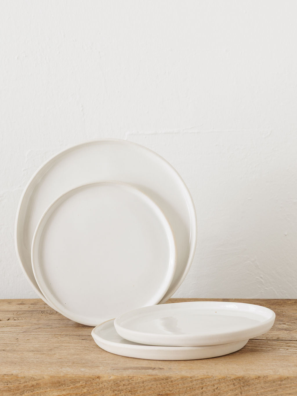 Set of 6 White Porcelain Plates