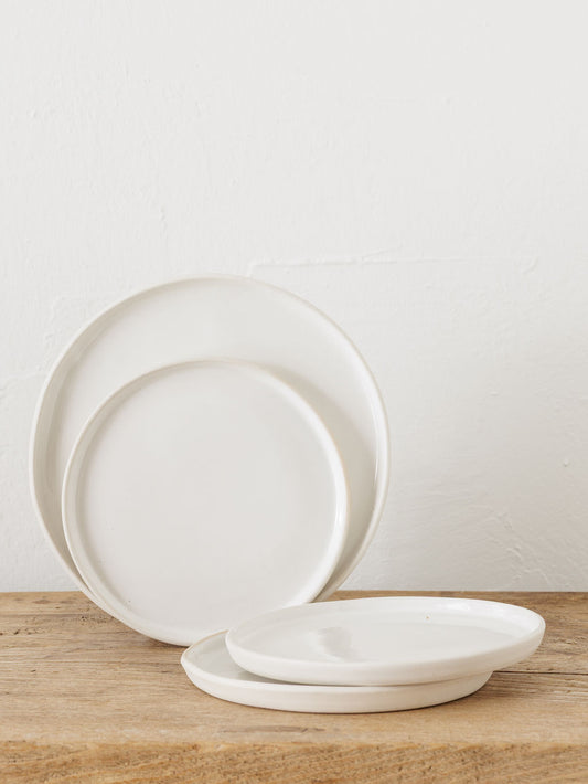 Set of 6 White Porcelain Plates
