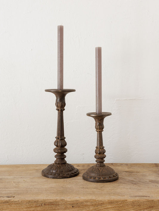 Cast Iron Candle Holder (Pair)