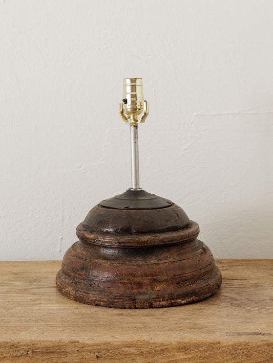 Wooden Pedestal Lamp