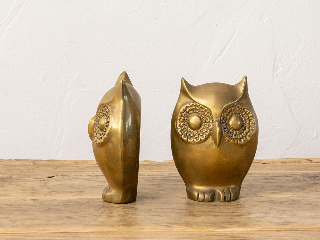 Brass Owl Bookends
