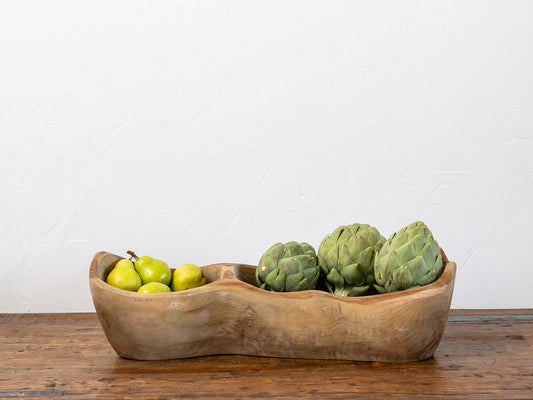 Irregular Long Olive Wood Bowl