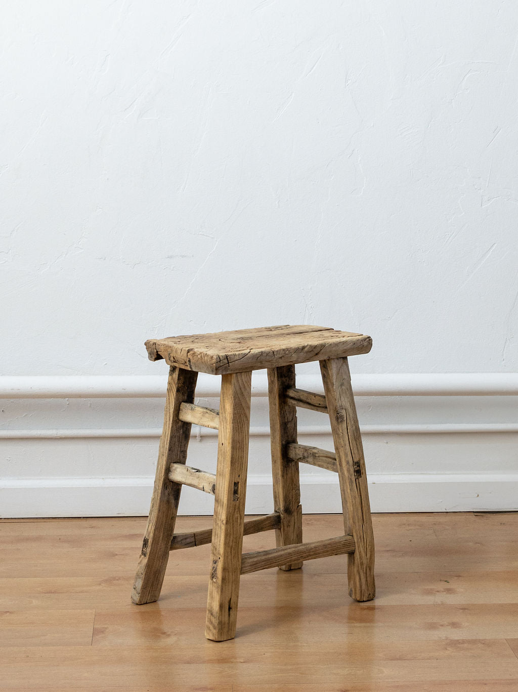 Vintage Reclaimed Tall Elm Stool (Rectangular)