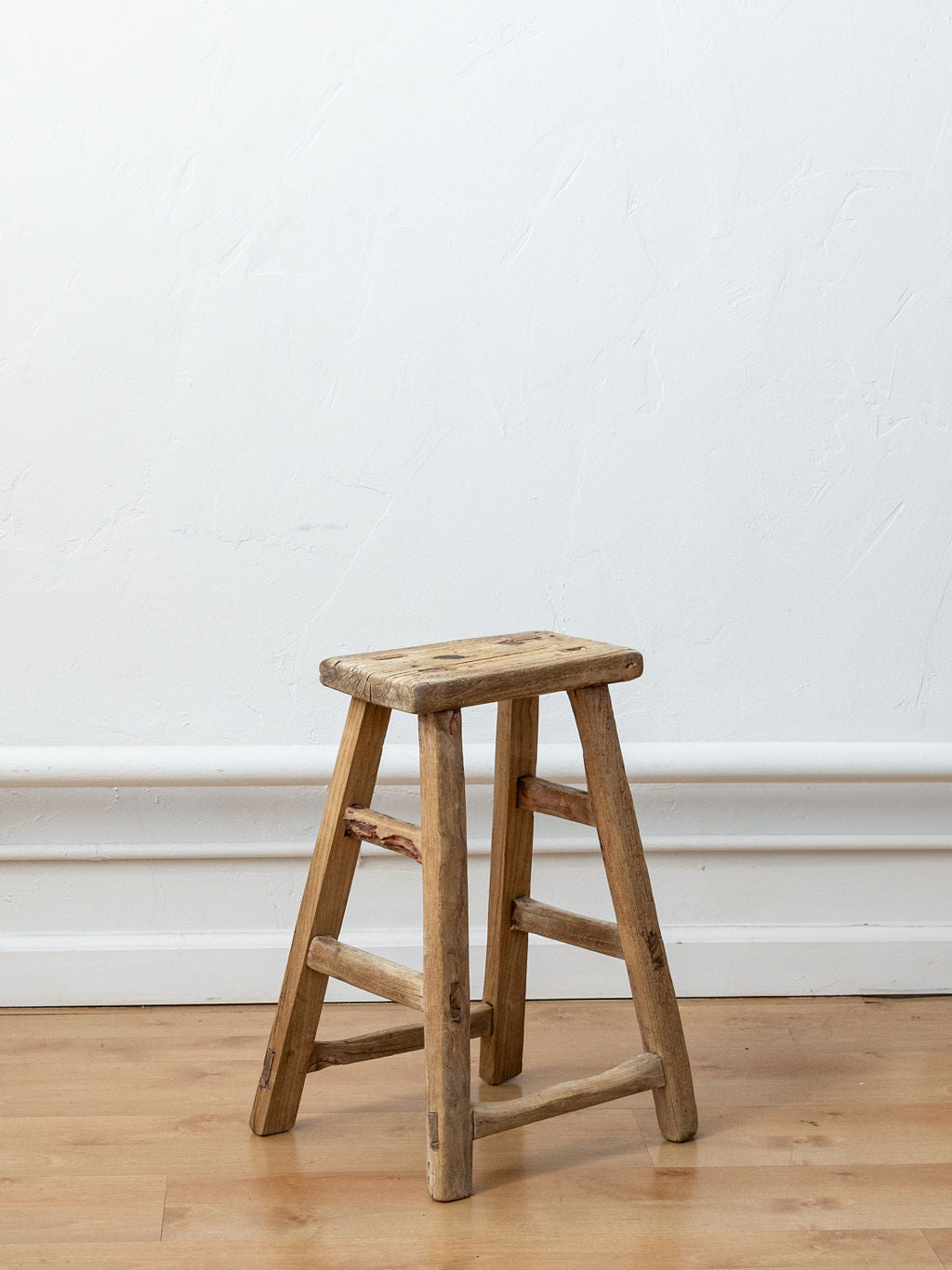Vintage Reclaimed Tall Elm Stool (Rectangular)