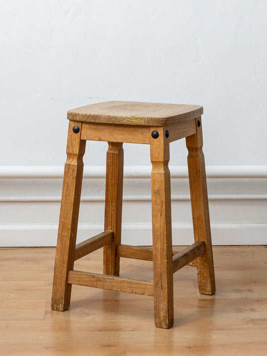 Pine Square Stool