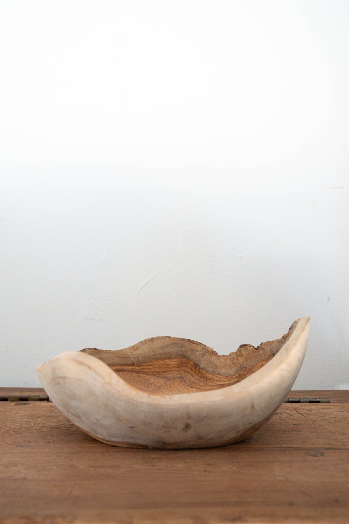 Irregular Long Olive Wood Bowl