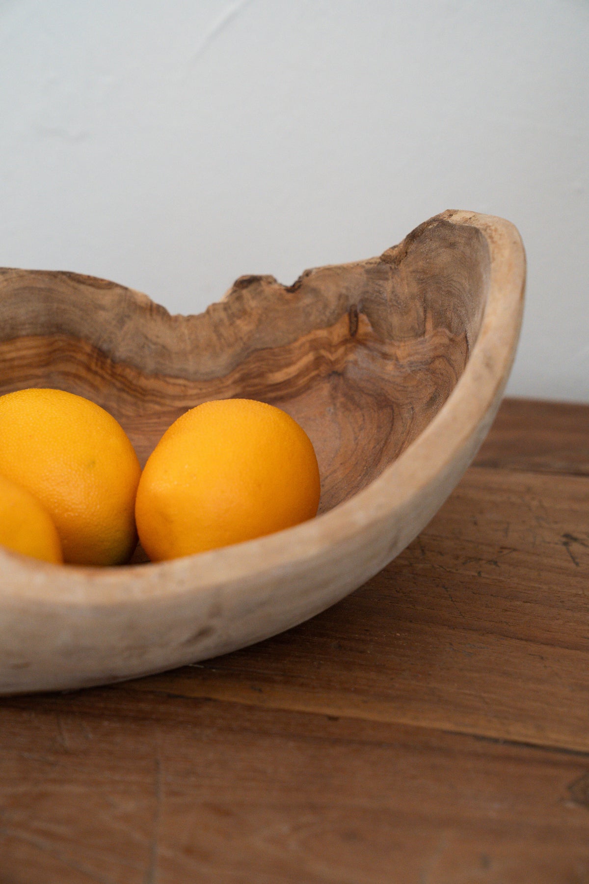 Irregular Long Olive Wood Bowl