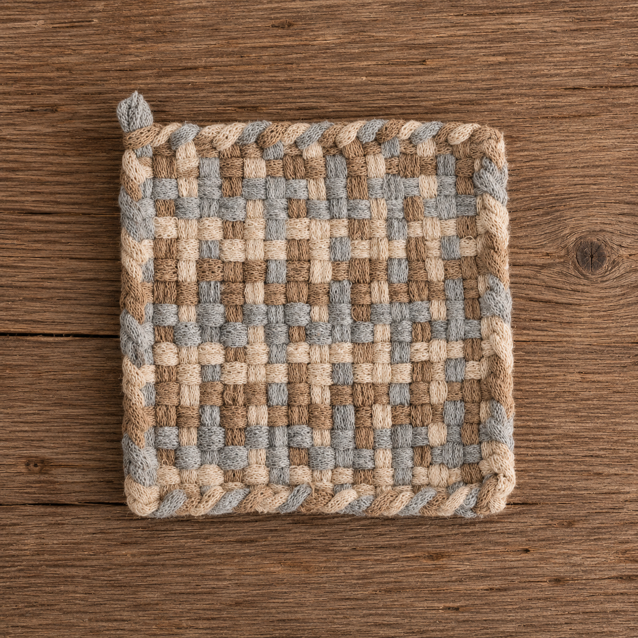 Woven Pot Holder- Sand & Stone