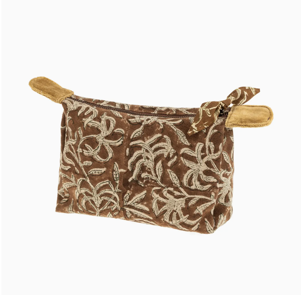 Saffron Block Print Pouch