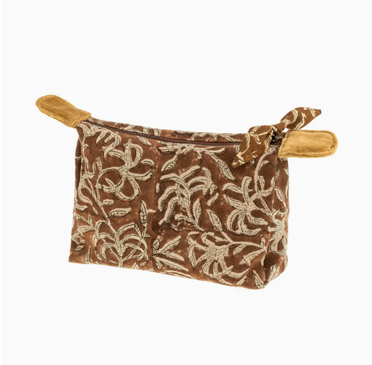 Saffron Block Print Pouch