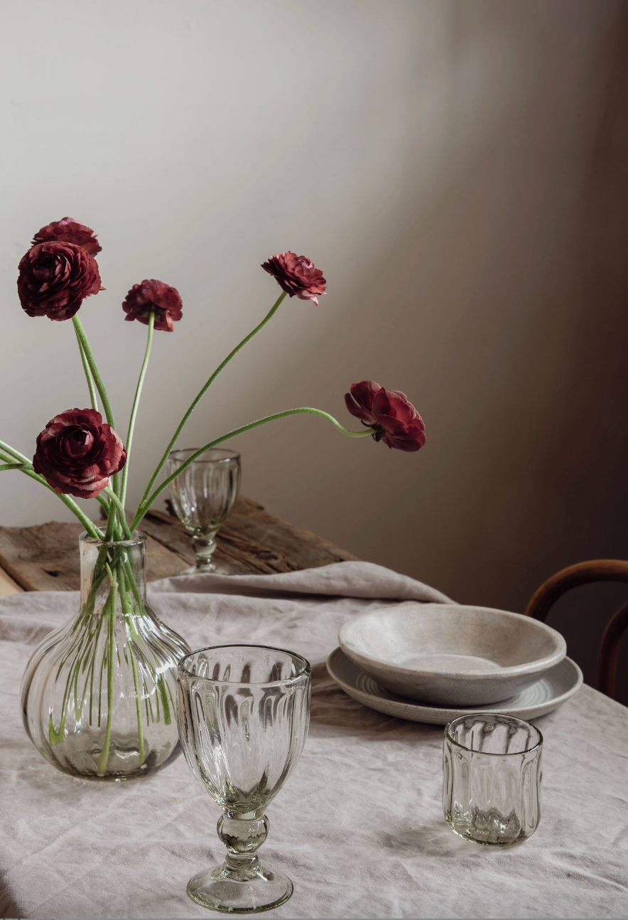 Handblown Fluted Carafe Set