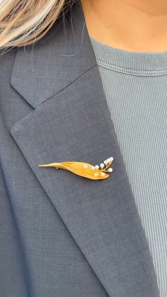 Lily of Valley Pin with Pearls
