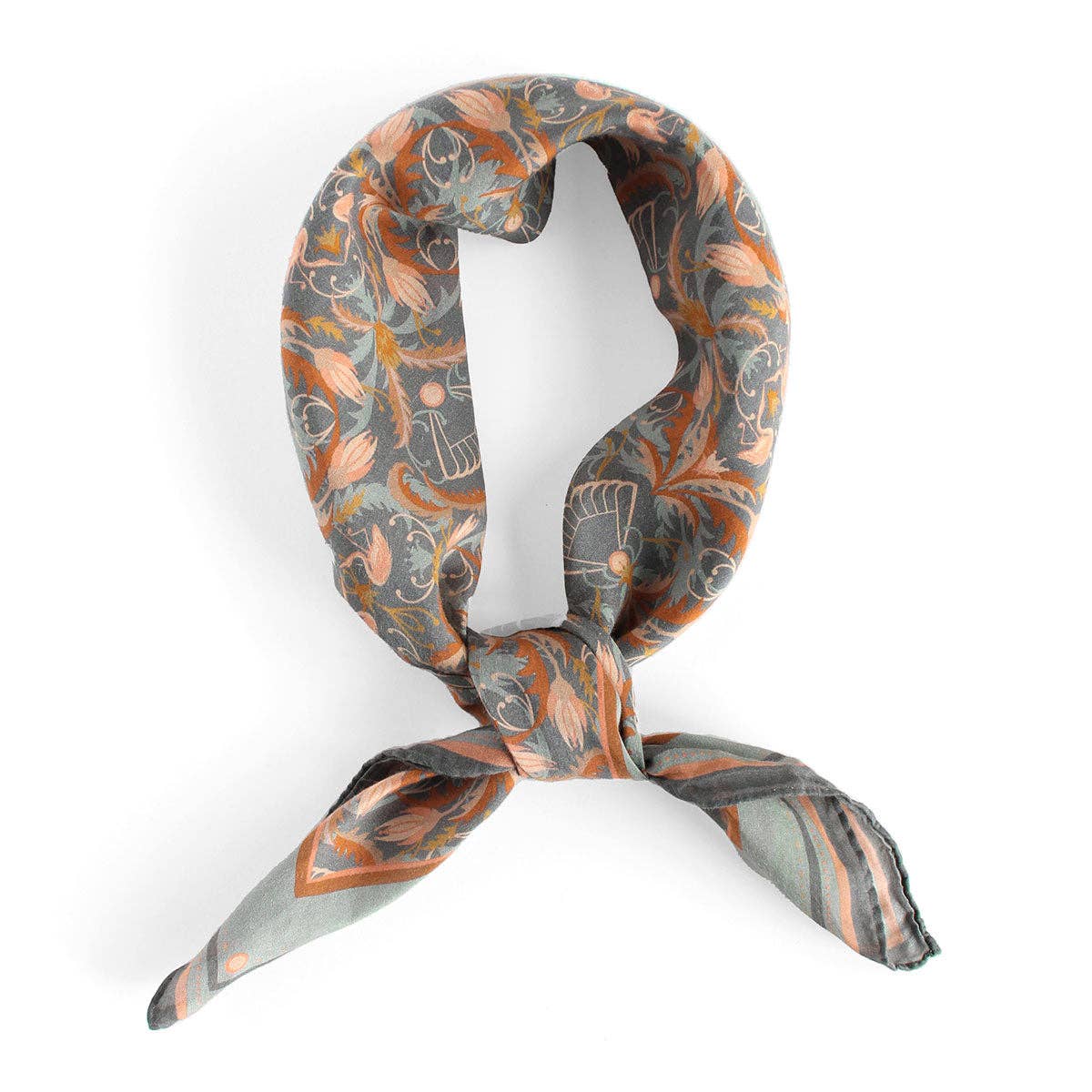 Silk Cotton Scarf Apricot Filigree