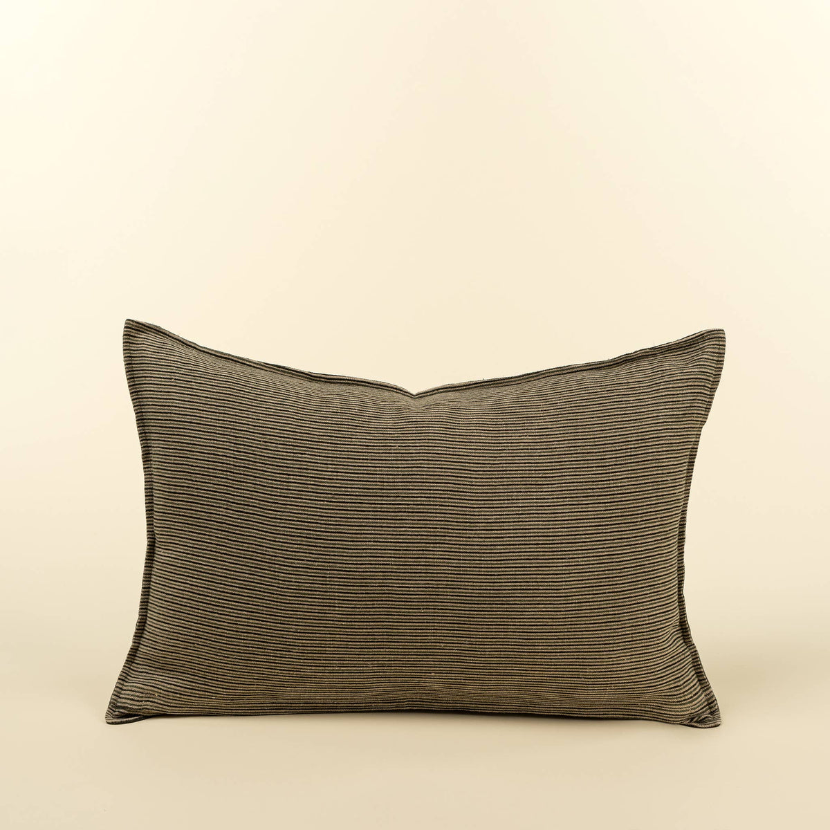 Sage Stripe Double Sided Linen Pillow