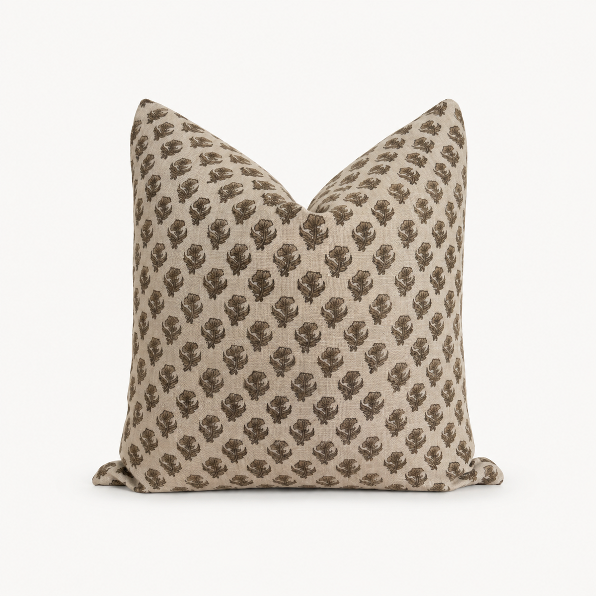 Nash Hand Block Print Linen Pillow