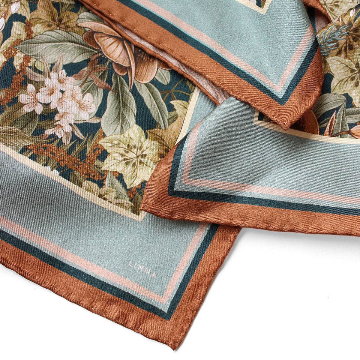 Silk Twill Scarf Midnight Hellebore