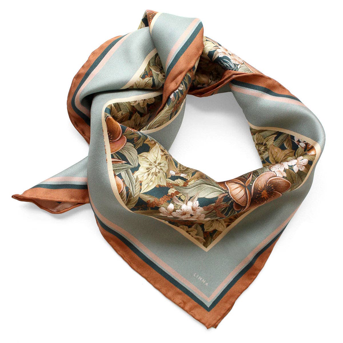 Silk Twill Scarf Midnight Hellebore